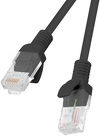 Kabel Lanberg RJ45 Patch cord Kat.5E UTP 0.25m - czarny Fluke Passed (PCU5-10CC-0025-BK)
