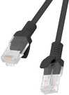 Kabel Lanberg RJ45 Patch cord Kat.5E UTP 1m - czarny Fluke Passed (PCU5-10CC-0100-BK)