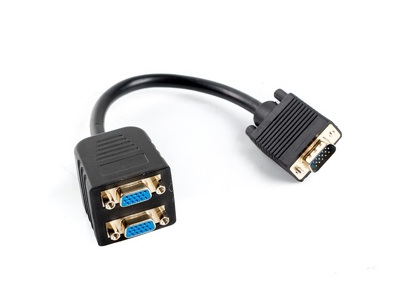 Miniatura produktu: Lanberg Adapter VGA do VGA X2 20cm (AD-0020-BK)