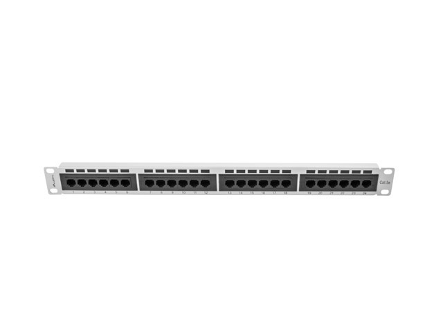Patch Panel 24 Port 1U Kat.5E szary Lanberg (PPU5-1024-S)