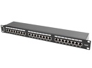 Miniatura zdjęcia: Patch Panel 24 Port 1U Kat.6 ekranowany czarny Lanberg (PPS6-1024-B)
