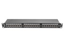 Miniatura zdjęcia: Patch Panel 24 Port 1U Kat.6 ekranowany czarny Lanberg (PPS6-1024-B)