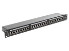 Miniatura zdjęcia: Patch Panel 24 Port 1U Kat.6 ekranowany czarny Lanberg (PPS6-1024-B)