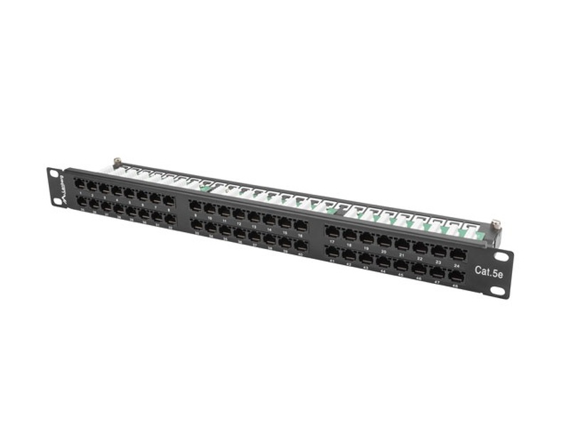 Zdjęcie produktu: Patch Panel 48 Port 1U Kat.5E czarny Lanberg (PPU5-1048-B)