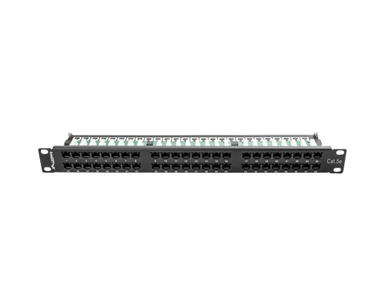 Zdjęcie produktu: Patch Panel 48 Port 1U Kat.5E czarny Lanberg (PPU5-1048-B)