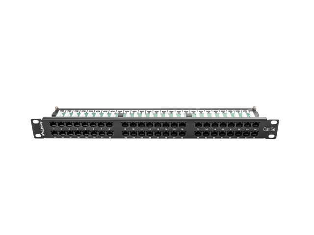 Patch Panel 48 Port 1U Kat.5E czarny Lanberg (PPU5-1048-B)