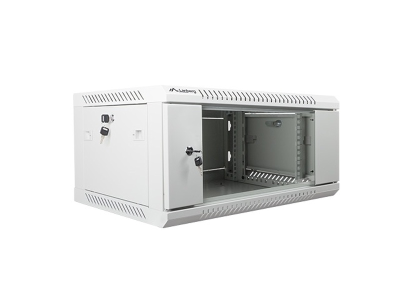 Zdjęcie produktu: Szafa instalacyjna Rack wisząca 19" 4U 600X450 szara Flat pack Lanberg (WF01-6404-10S)