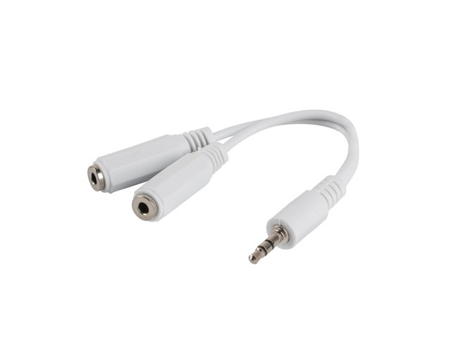 Lanberg Adapter Jack Stereo [M] do Jack Stereo [F] X2 10cm biały (AD-0024-W)