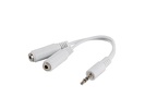 Miniatura zdjęcia: Lanberg Adapter Jack Stereo [M] do Jack Stereo [F] X2 10cm biały (AD-0024-W)