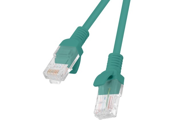 Kabel Lanberg RJ45 Patch cord Kat.6 UTP 0.25m Zielony (PCU6-10CC-0025-G)