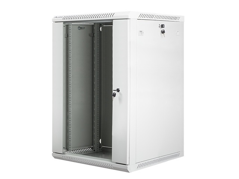 Zdjęcie produktu: Szafa instalacyjna Rack wisząca 19" 18U 600X600 szara Flat pack Lanberg (WF01-6618-10S)