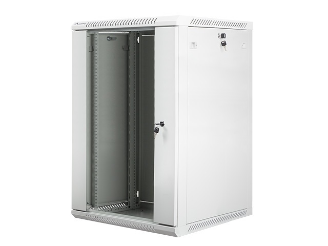 Szafa instalacyjna Rack wisząca 19" 18U 600X600 szara Flat pack Lanberg (WF01-6618-10S)