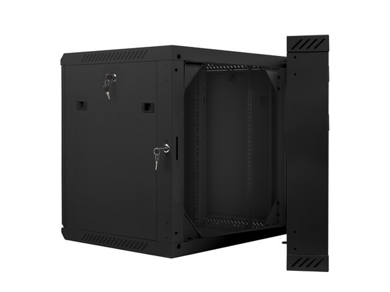 Zdjęcie produktu: Szafa instalacyjna Rack wisząca dwusekcyjna 19" 12U 600X600 czarna Flat pack Lanberg (WF02-6612-10B)