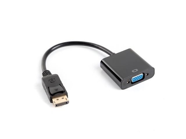 Lanberg Adapter Displayport 1.1 do VGA 15 PIN na kablu Czarny (AD-0002-BK)