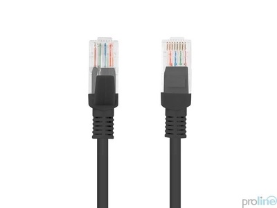 Miniatura produktu: Kabel Lanberg RJ45 Patch cord Kat.6 UTP 10m czarny (PCU6-10CC-1000-BK)