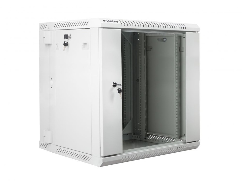 Zdjęcie produktu: Szafa instalacyjna Rack wisząca dwusekcyjna 19" 12U 600X600 szara Flat pack Lanberg (WF02-6612-10S)