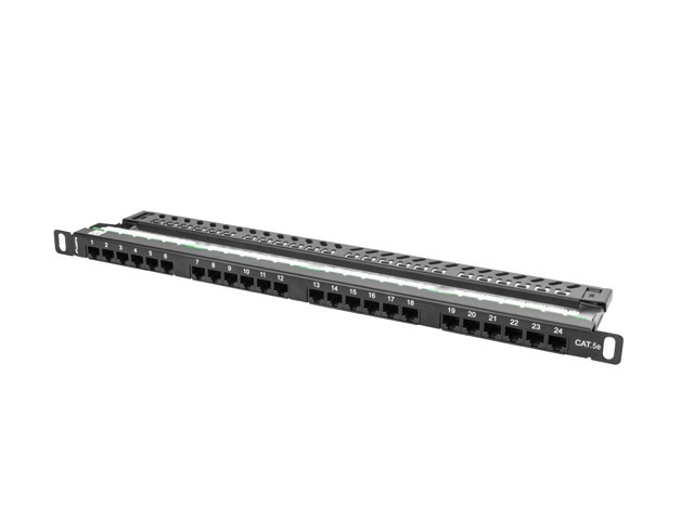 Patch Panel 24 Port 0.5U Kat.5E czarny Lanberg (PPU5-0024-B) Patch Panel 24 Port 0.5U Kat.5E czarny Lanberg (PPU5-0024-B)