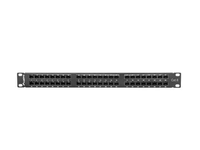 Patch Panel 48 Port 1U Kat.6 czarny Lanberg (PPU6-1048-B) Patch Panel 48 Port 1U Kat.6 czarny Lanberg (PPU6-1048-B)