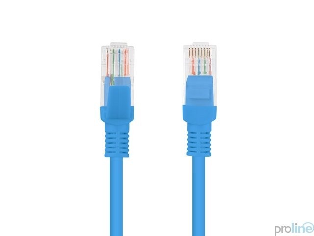 Kabel Lanberg RJ45 Patch cord Kat.6 UTP 0.5m niebieski (PCU6-10CC-0050-B)