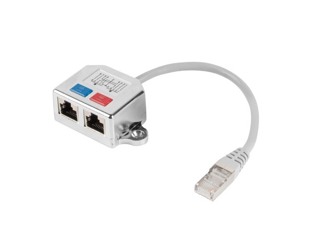 Adapter rozdzielacz LAN RJ45 na 2X RJ45 FTP 2 urządzena na 1 kablu Lanberg (AD-0026-S)