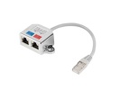 Miniatura zdjęcia: Adapter rozdzielacz LAN RJ45 na 2X RJ45 FTP 2 urządzena na 1 kablu Lanberg (AD-0026-S)