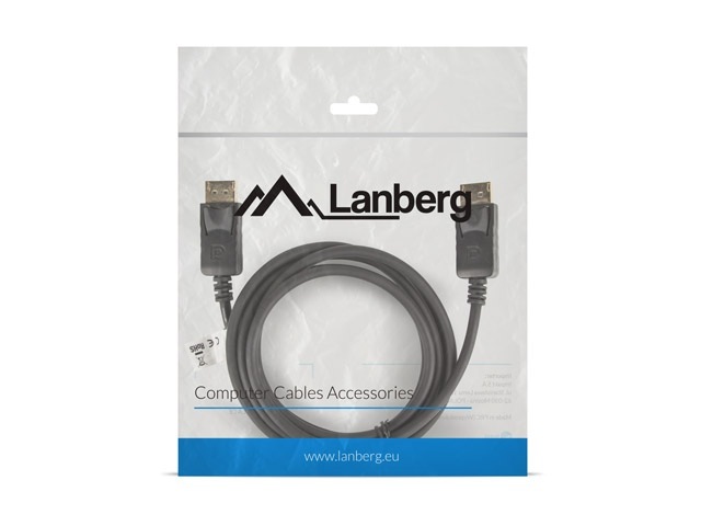 Lanberg Kabel Displayport M/M 1.8m 4K czarny (CA-DPDP-10CC-0018-BK)