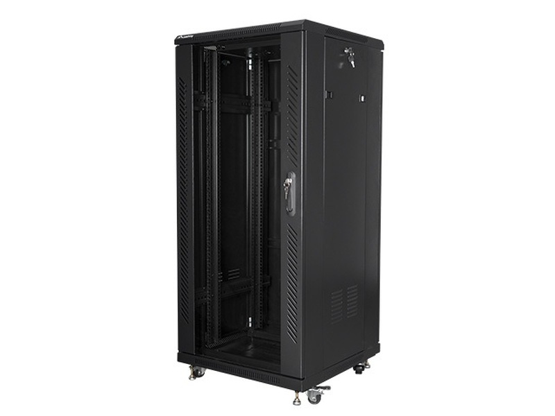 Zdjęcie produktu: Szafa instalacyjna Rack stojąca 19" 27U 600X600 czarna Flat pack Lanberg (FF01-6627-12B)