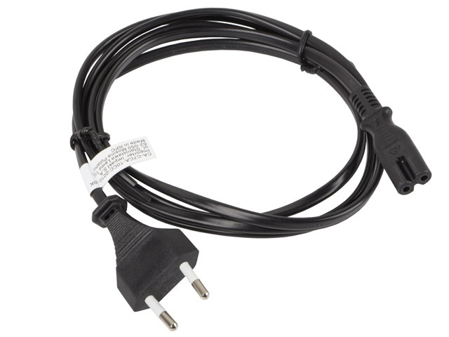 Lanberg Kabel zasilający EURO Radiowy CEE 7/16 do IEC 320 C7 1.8m czarny (CA-C7CA-10CC-0018-BK)