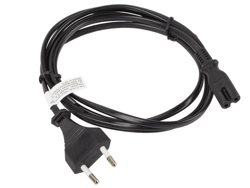 Zdjęcie produktu: Lanberg Kabel zasilający EURO Radiowy CEE 7/16 do IEC 320 C7 1.8m czarny (CA-C7CA-10CC-0018-BK)
