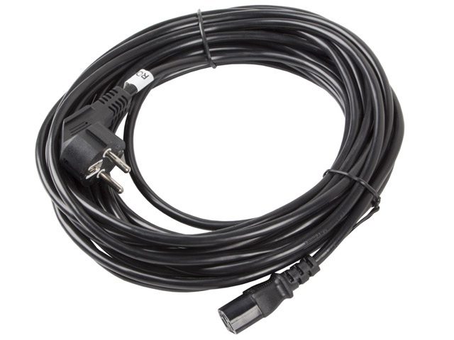 Lanberg Kabel zasilający CEE 7/7 do IEC 320 C13 10m VDE czarny (CA-C13C-11CC-0100-BK)