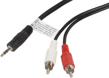 Miniatura produktu: Lanberg Kabel Audio Minijack 3.5mm(M) 3 Pin do 2x Rca (Cinch)(M) 1.5m