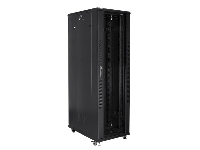 Szafa instalacyjna Rack stojąca 19" 42U 800X1000 czarna Flat pack Lanberg (FF01-8042-12B)