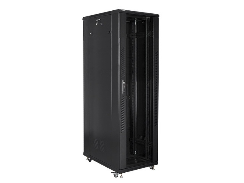 Zdjęcie produktu: Szafa instalacyjna Rack stojąca 19" 42U 800X1000 czarna Flat pack Lanberg (FF01-8042-12B)