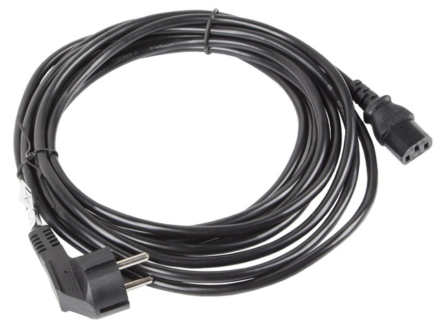 Lanberg Kabel zasilający CEE 7/7 do IEC 320 C13 5m VDE czarny (CA-C13C-11CC-0050-BK)