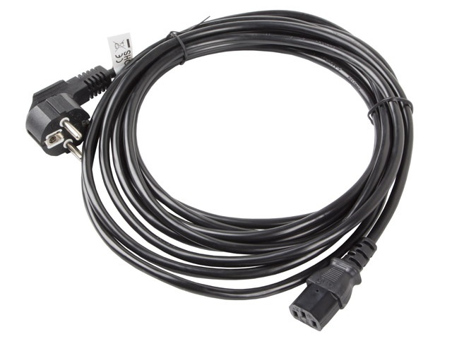 Lanberg Kabel zasilający CEE 7/7 do IEC 320 C13 5m VDE czarny (CA-C13C-11CC-0050-BK)