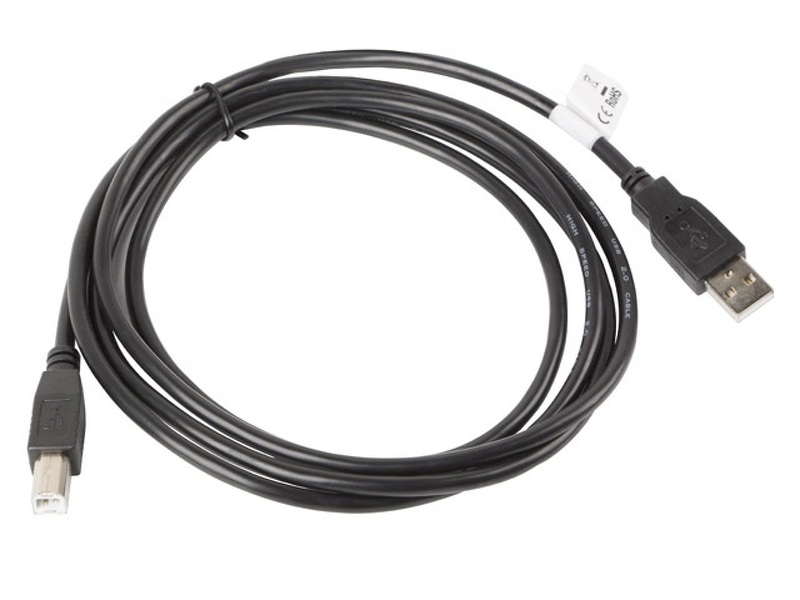 Zdjęcie produktu: Kabel do drukarki USB 2.0 AM-BM Lanberg czarny 1.8m (CA-USBA-10CC-0018-BK)