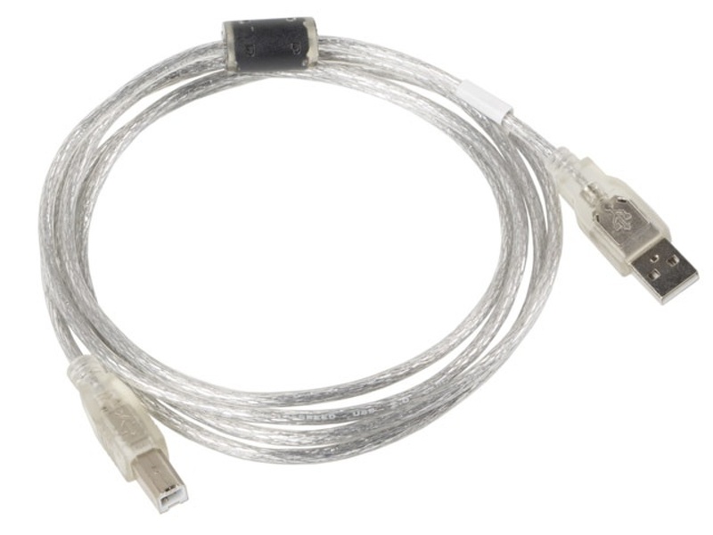 Zdjęcie produktu: Kabel do drukarki USB 2.0 AM-BM Lanberg Ferryt transparentny 1.8m (CA-USBA-12CC-0018-TR)