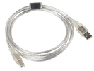 Miniatura zdjęcia: Kabel do drukarki USB 2.0 AM-BM Lanberg Ferryt transparentny 1.8m (CA-USBA-12CC-0018-TR)