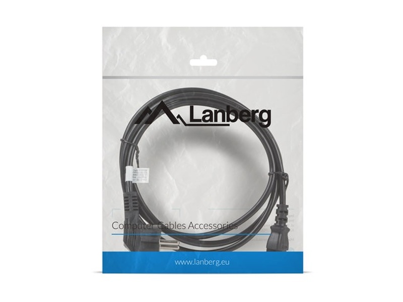 Zdjęcie produktu: Lanberg Kabel zasilający CEE 7/7 do IEC 320 C13 1.8m VDE czarny (CA-C13C-11CC-0018-BK)