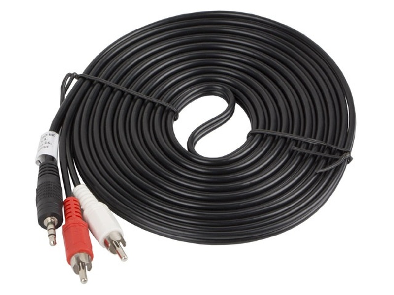 Zdjęcie produktu: Lanberg Kabel Audio Minijack 3.5mm(M) 3 Pin do 2x Rca (Cinch)(M) 5m