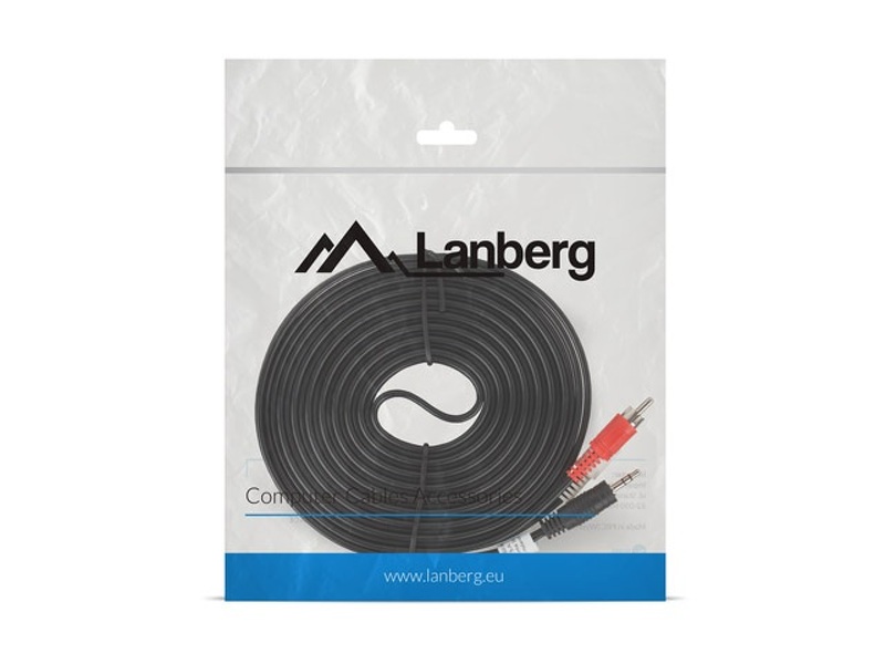Zdjęcie produktu: Lanberg Kabel Audio Minijack 3.5mm(M) 3 Pin do 2x Rca (Cinch)(M) 5m