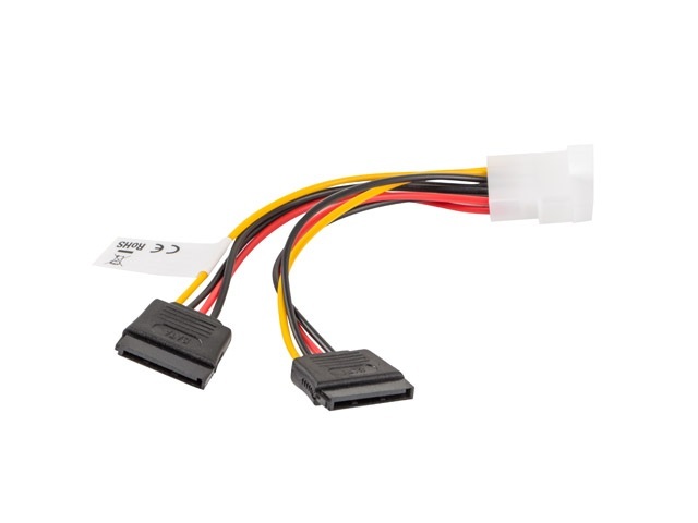 Lanberg Kabel zasilający Molex (M) do SATA (F) x2 15cm (CA-HDSA-11CU-0015)