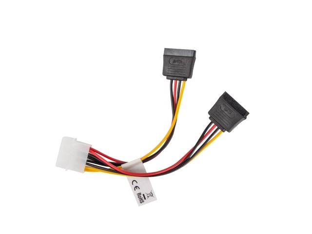 Lanberg Kabel zasilający Molex (M) do SATA (F) x2 15cm (CA-HDSA-11CU-0015)