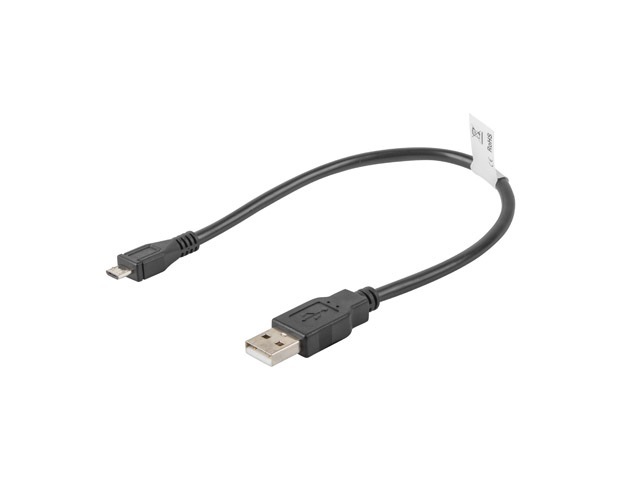 Lanberg Kabel USB 2.0 Micro AM-MBM5P czarny 30cm (CA-USBM-10CC-0003-BK)