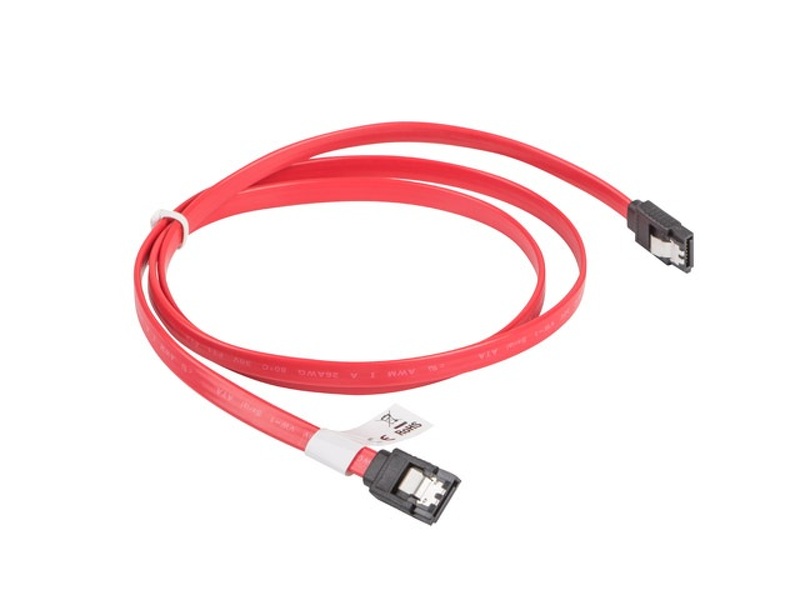 Zdjęcie produktu: Lanberg Kabel Sata III 6Gb/s 1m z zatrzaskami metalowymi (CA-SASA-11CU-0100-R)