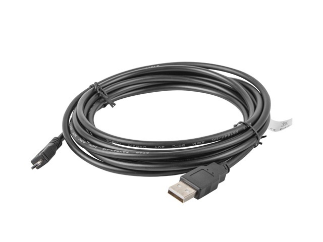 Lanberg Kabel USB 2.0 Micro AM-MBM5P czarny 3m (CA-USBM-10CC-0030-BK)