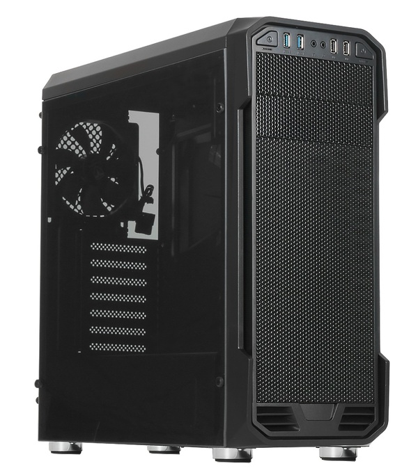 Zdjęcie produktu: Obudowa do komputera Cyclone Rage R60TG Pure Black Tinted Glass Window, okno z hartowanego szkła