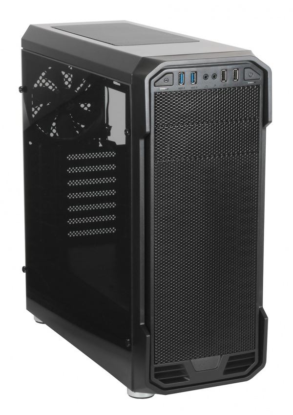 Zdjęcie produktu: Obudowa do komputera Cyclone Rage R60TG Pure Black Tinted Glass Window, okno z hartowanego szkła