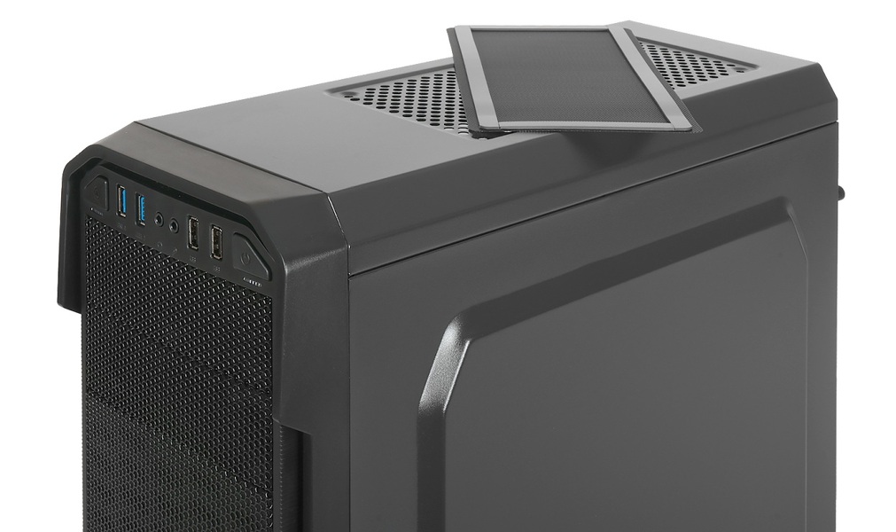 Zdjęcie produktu: Obudowa do komputera Cyclone Rage R60TG Pure Black Tinted Glass Window, okno z hartowanego szkła