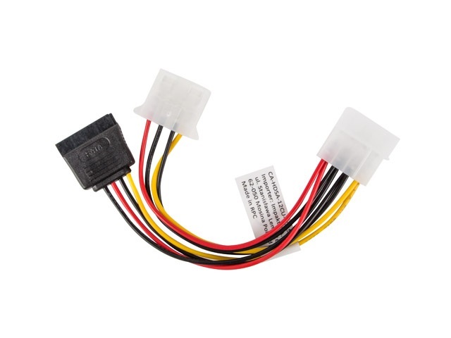 Lanberg Kabel zasilający Molex (M) do Molex (F) + SATA (F) 15cm (CA-HDSA-12CU-0015)